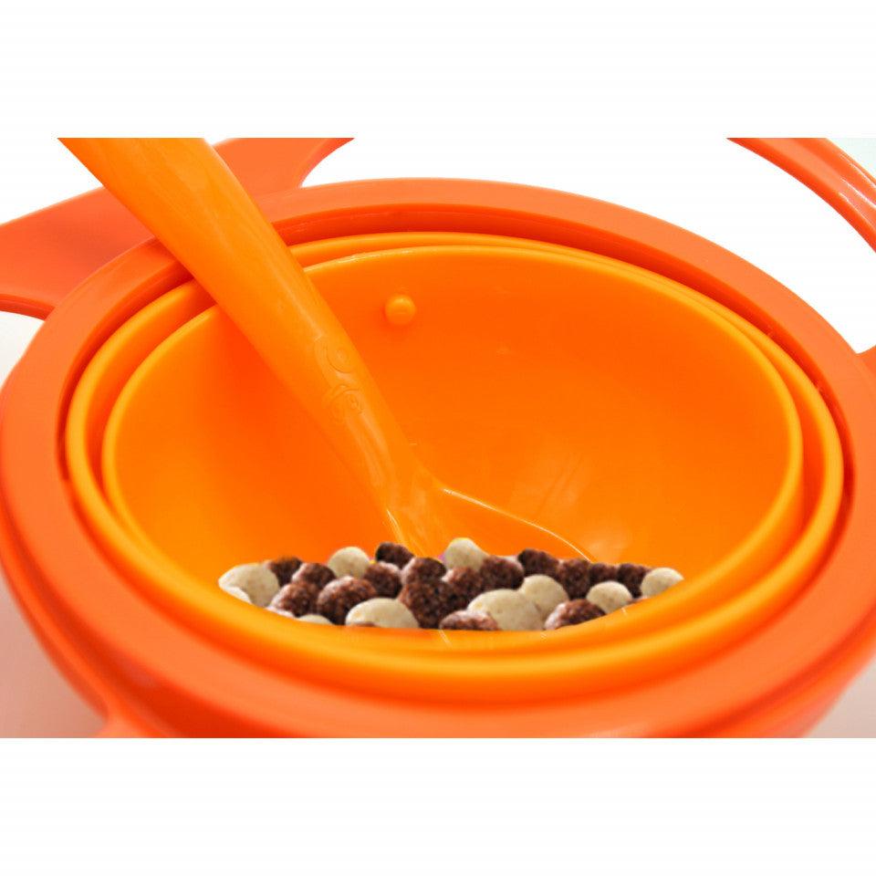 Bol multifunctional cu capac si rotire 360 grade BabyJem - Portocaliu [ps:818fd736-4a08-466f-8d00-4f49d5a4adad]