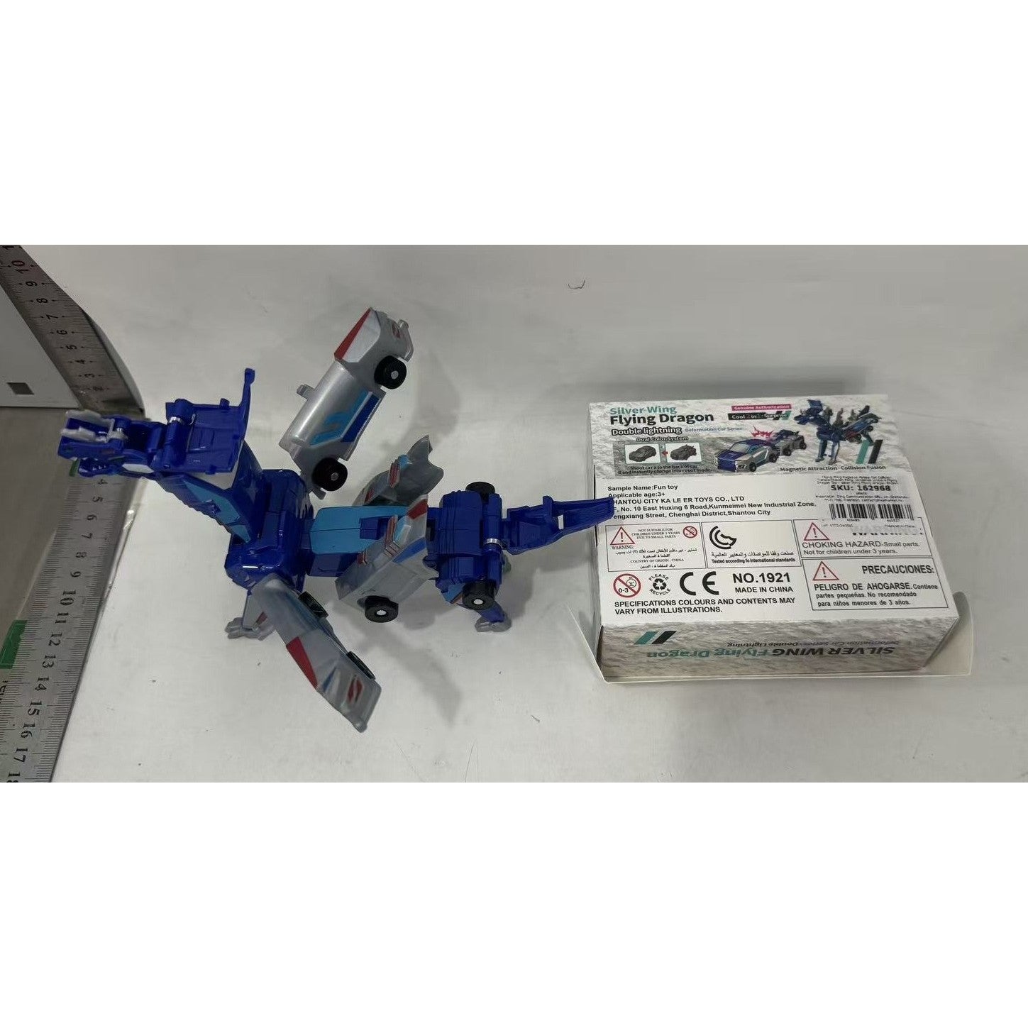 Jucărie Transformabilă 2in1 Flippy Silver Wing Flying Dragon - Albastru (2) [ps:e4f12dfd-3828-4b86-94b1-ddfd0fbd287e]