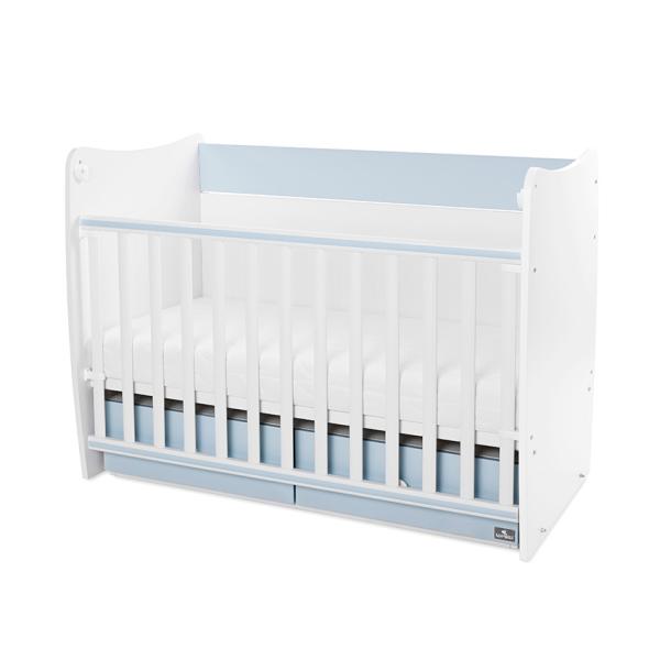 Pătuț Balansoar Transformabil Lorelli Matrix, 60x120 cm - White Baby Blue (2) [ps:5dbf753a-c551-4254-832b-f3fbf5a16aba]
