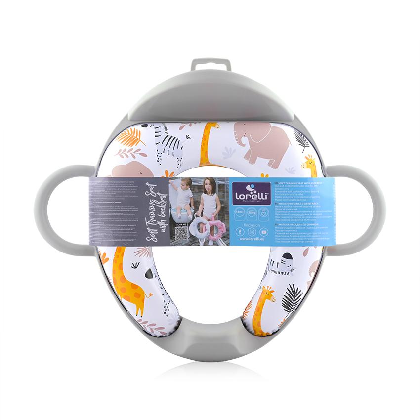 Reductor Toaletă Moale Lorelli, cu Manere, Princess Pink - gri animals (2) [ps:d9f40cea-ecbc-48fd-8db6-696a4a0faa9e]