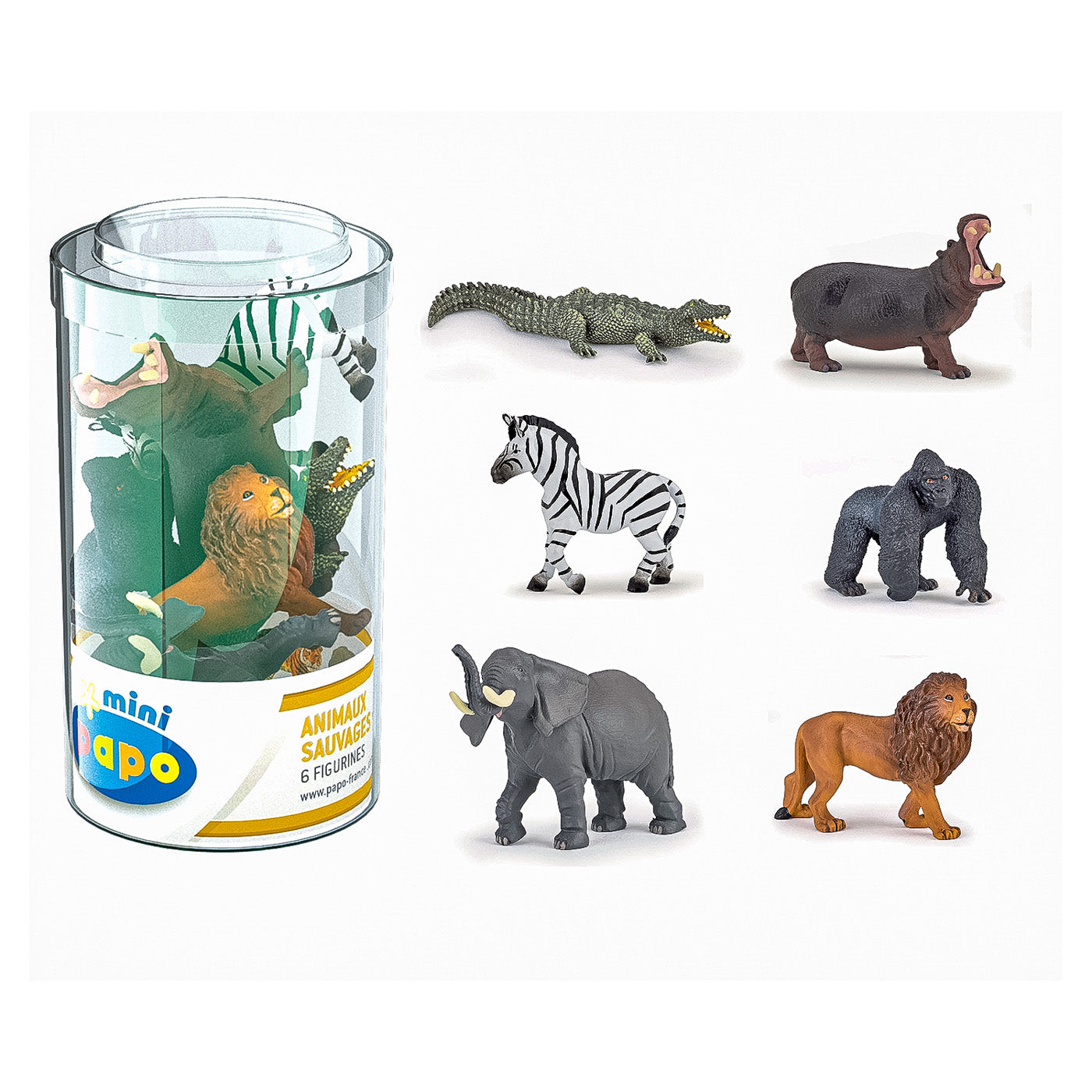 PAPO FIGURINA SET 6 MINI ANIMALE SALBATICE - Imagine 2