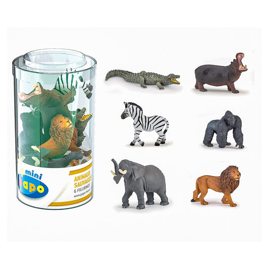 PAPO FIGURINA SET 6 MINI ANIMALE SALBATICE - Imagine 2