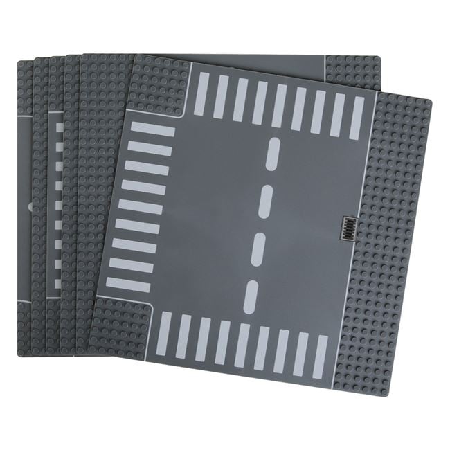 Set 6 Placi Sosea pentru Cărămizi Construcție Jumbo - Gri Alb (2) [ps:d3be7625-6283-4de9-ab2a-83a003061f60]