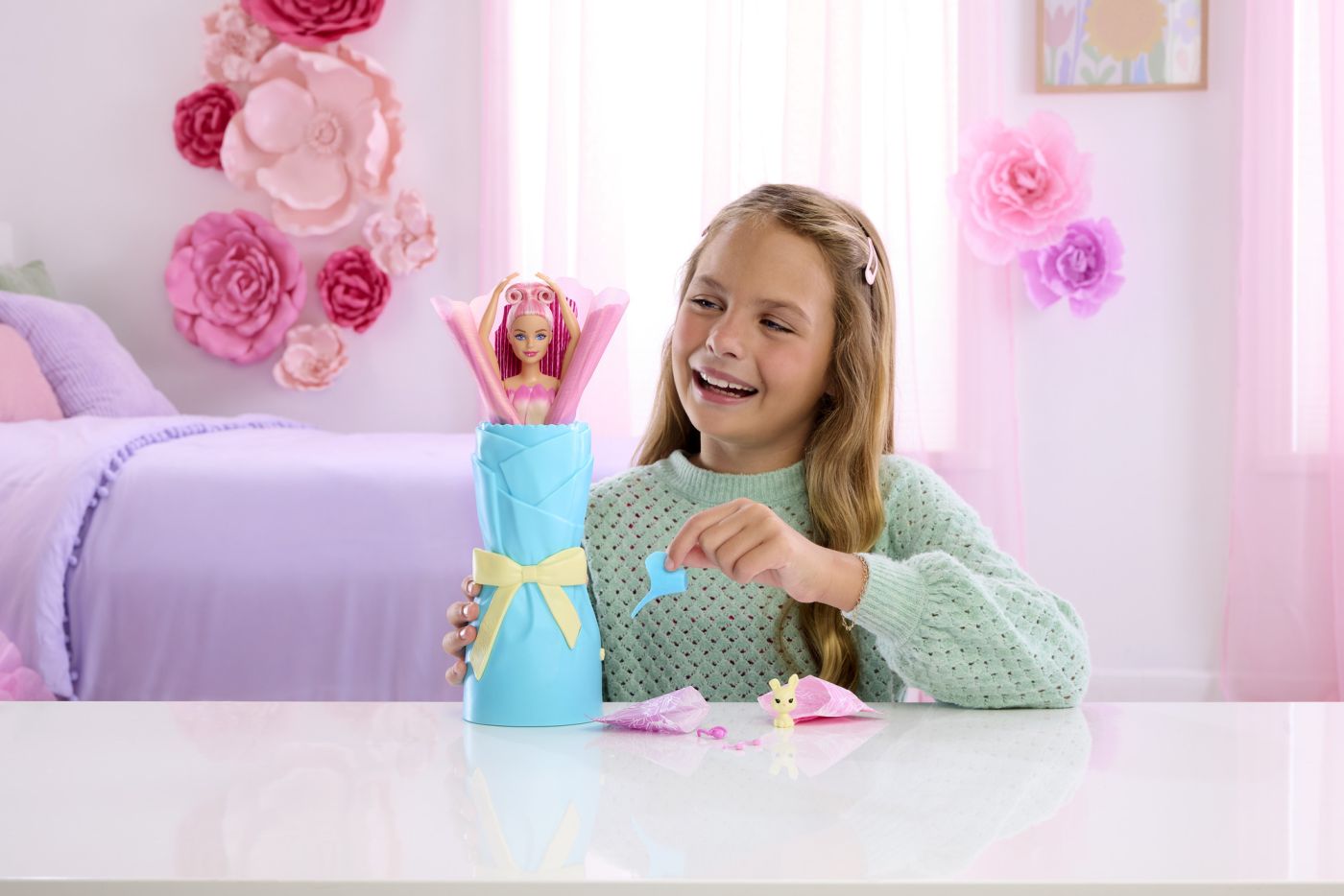BARBIE PETAL POP SET PAPUSA BARBIE LALEA ROZ SI - Roz (2) [ps:f4ce953d-6423-4120-bedb-92dd2f22deb2]