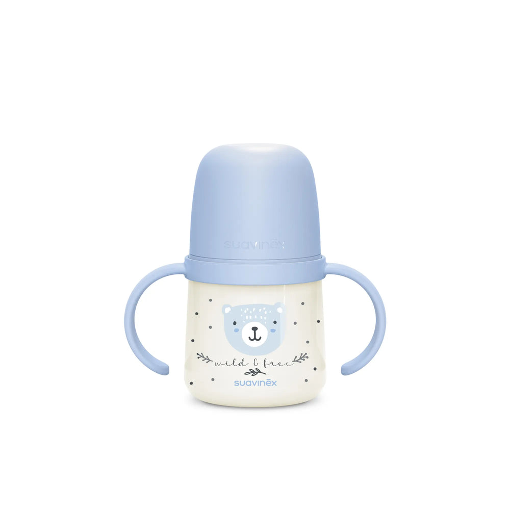 Cană Antrenament Suavinex cu Cioc Silicon, 150ml - Roz - Albastru (2) [ps:41a89d21-38a8-4f79-8e91-92c1bf4ba89f]