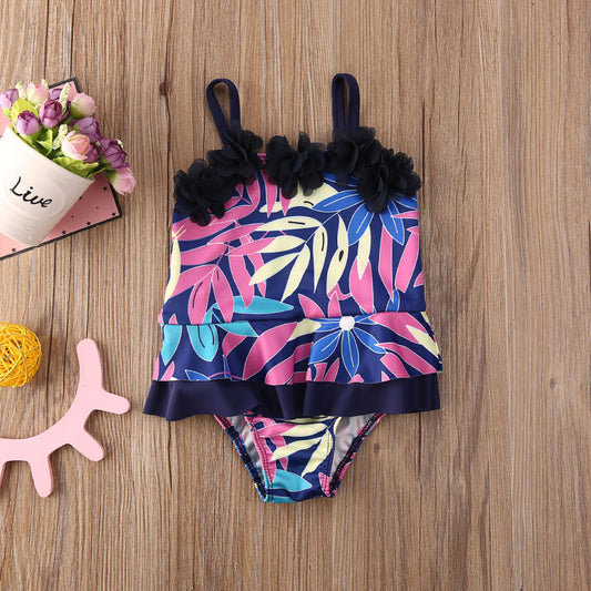 Costum de baie mov cu frunze si floricele aplicate Drool - Imagine 5 [ps:543ac4ba-cffd-49de-8693-209b54aabe14]