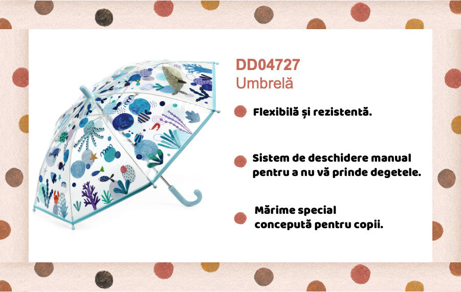 Umbrela pentru copii Motive marine, Djeco [ps:686a6aef-30e7-404e-9c30-879b6d307773]