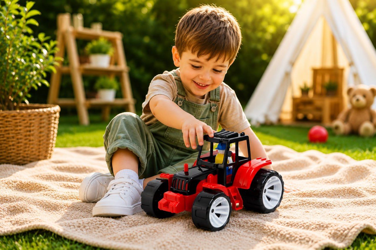 Tractor Bams VIVA TOYS Roșu - Jucărie - NEGRU ROSU (2) [ps:e7aafc0c-fe2f-460f-a833-912de9999fa3]