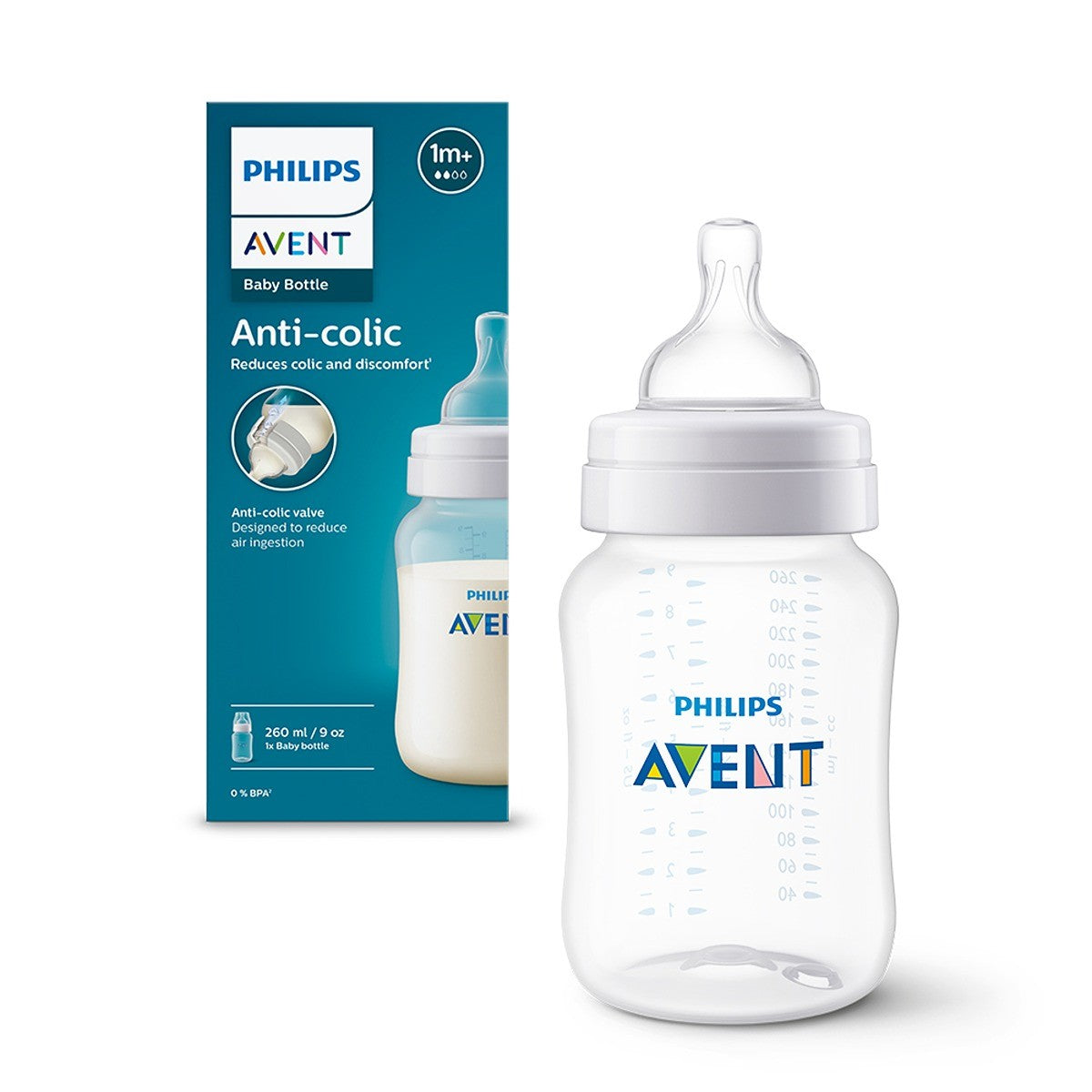 PHILIPS SCY103/01 Avent, biberon anti-colici, 1 luni+, 260 ml [ps:4abdedde-70e3-43fe-b211-adcee20df454]