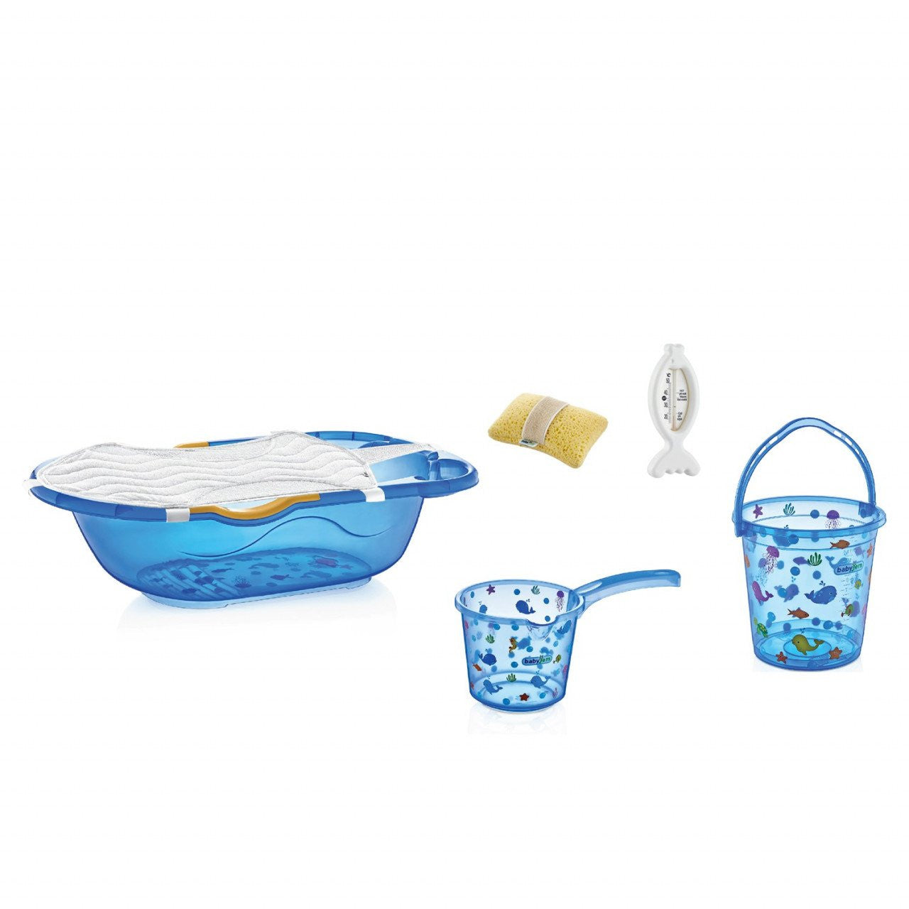Set cadita de baie cu 6 piese BabyJem (Culoare: Alb) [ps:25555b48-aba0-4973-8bb8-a39e734e88c0]