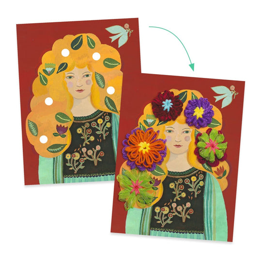 Set Creativ Portrete cu Flori în Păr Djeco - Artă pentru - Default Title (2) [ps:3464b299-f2d7-4606-a365-0e7005d26f85]