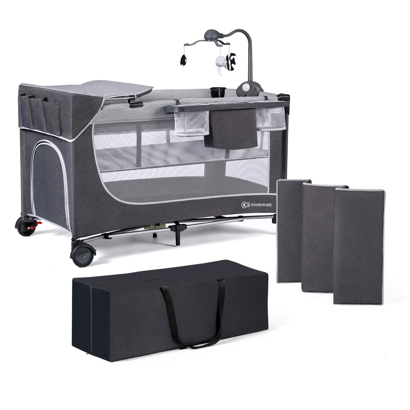 PATUT DE CALATORIE KINDERKRAFT LEODY, CU ACCESORII, GREY - Imagine 2