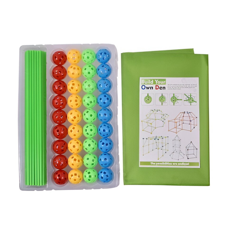 Kit Constructie Fort 3D Flippy, 36 Sfere si 51 Tije, Verde - Default Title (2) [ps:db1d2ba0-911d-494e-b5bc-e53a457f7a53]