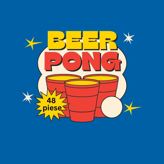 Joc Beer Pong Flippy - Set 24 Pahare și Mingi, Roșu - Roșu (2) [ps:ba92089e-65db-4d36-abac-266488a72185]