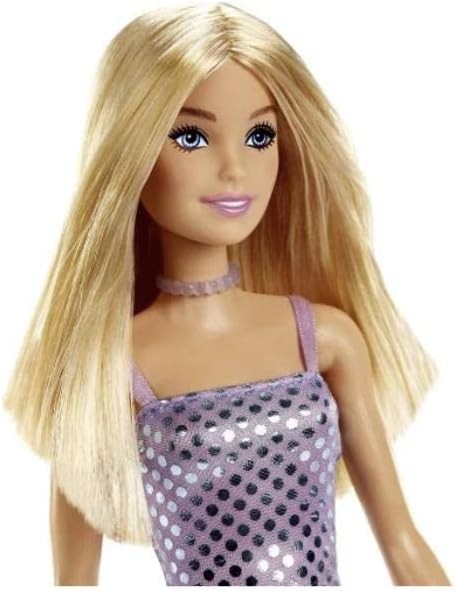 PAPUSA BARBIE TINUTE STRALUCITOARE BLONDA CU ROCHITA MOV - Imagine 2 [ps:116e0845-f417-4735-95e1-7aa85184c9e0]