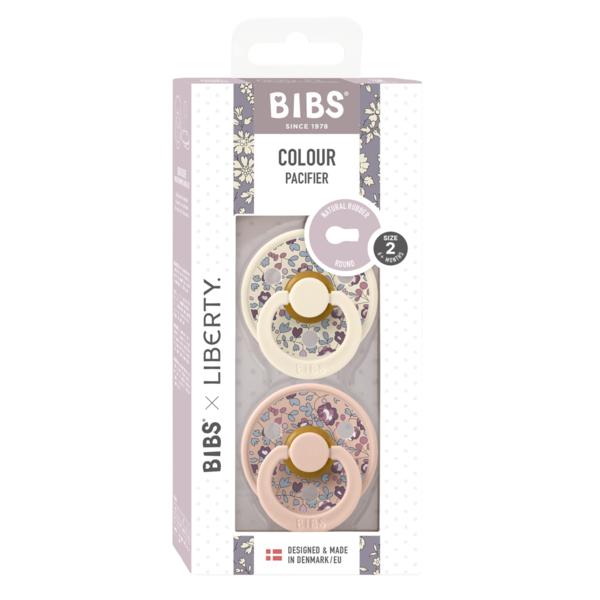 Set 2 Suzete BIBS x Liberty Colour Eloise Latex, 0 luni+ - Ivory/Blush (2) [ps:a00d2855-4c74-4322-bc03-b262cb661a58]