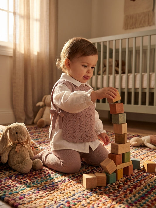 Set Vestă Tricot Roz Prăfuit, Cămașă și Pantaloni 2 ani - - 2 ANI (2) [ps:07f35133-45ce-48c5-9688-0a68d5fed985]