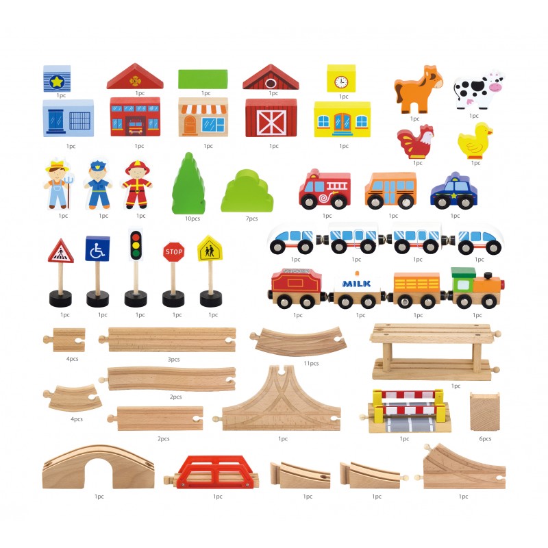 Set de trenulete din 90 de piese [ps:7d2f15ab-5e5a-4e3a-aeaf-09fe7a19c508]