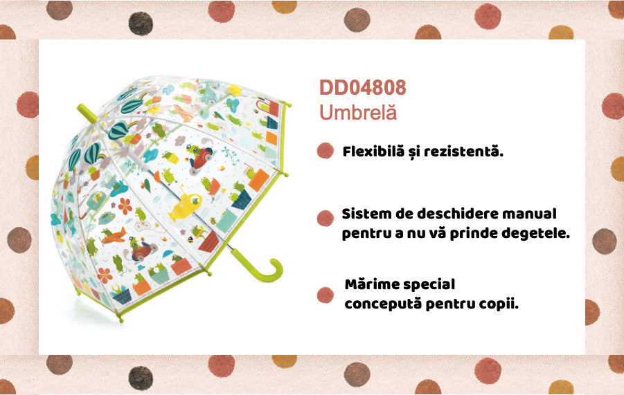 Umbrela pentru copii Broscute, Djeco [ps:0d538d8e-b708-4efa-a723-c988f924b8b6]
