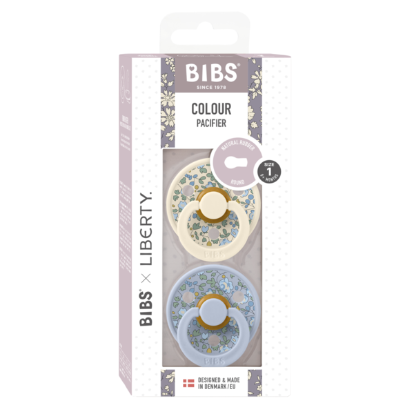 Set 2 Suzete BIBS x Liberty Colour Eloise Latex, 0 luni+ - Dusty Blue/Ivory (2) [ps:b3eb564e-3afa-493d-94a3-e7086b4a6370]