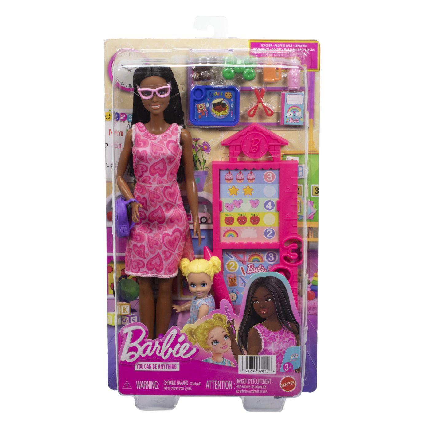 BARBIE SET DE JOACA PAPUSA BARBIE BRUNETA MULATRA FACE CARIERA PROFESOARA [ps:ea4fcd40-f1bf-47ff-b481-6b6798516f7e]