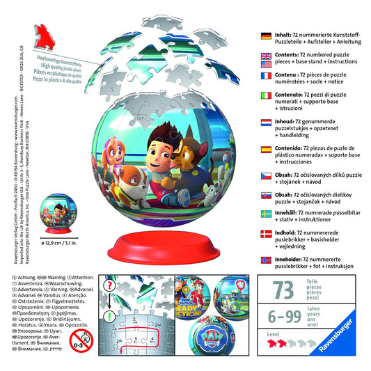Puzzle 3D Glob Patrula Cățelușilor Ravensburger - Default Title (2) [ps:39be0f18-8779-4b3d-b0d3-83b783e2e1c7]