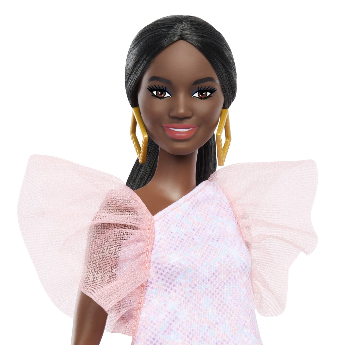 PAPUSA BARBIE FASHIONISTA  AFRO-AMERICANA CU ROCHIE PEACH [ps:d98c6336-7a40-4ee2-9c94-7a94c53a2581]