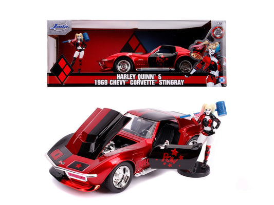 MASINUTA DIN METAL HARLEY QUINN 1969 CHEVY CORVETTE - Imagine 3 [ps:4a257bfc-2f6f-409d-9b32-0b475285a067]
