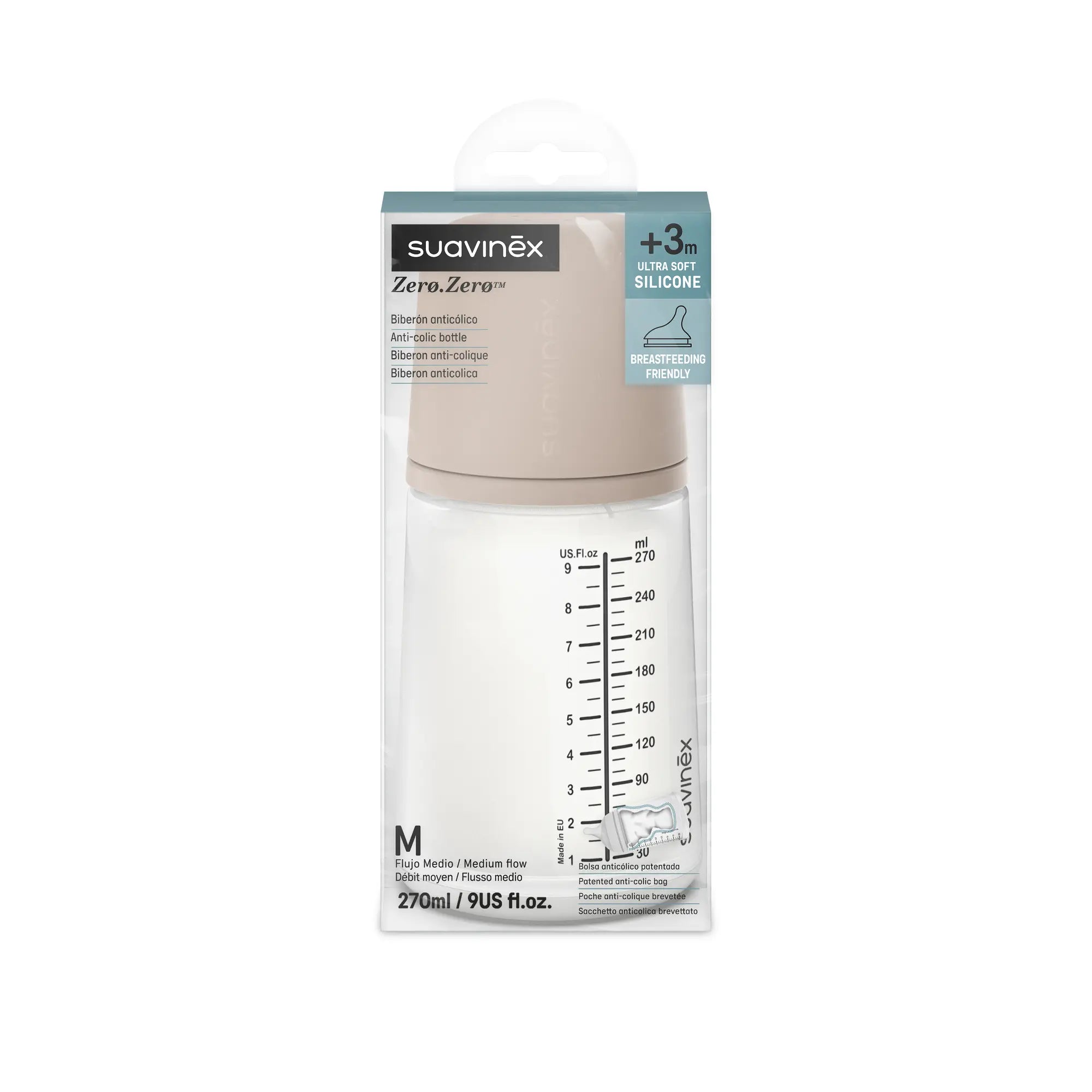 Biberon Anticolici Zero Zero 270ml, Debit M - Suavinex - MEDIUM (2) [ps:25d2e2a0-fafe-4f9e-9292-c245b7beb4c2]
