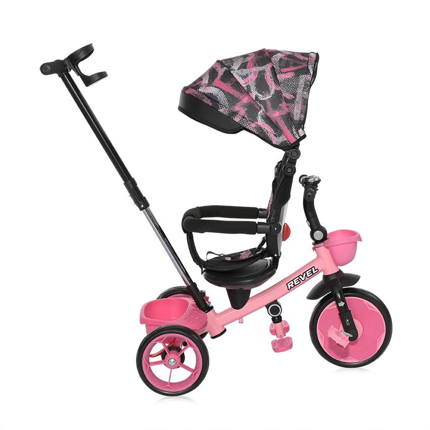 Tricicletă Lorelli Revel, Scaun Rotativ 360°, Pink, 1-5 Ani - roz (2) [ps:31d09deb-6d89-41fd-af53-0c10eae0e8d8]
