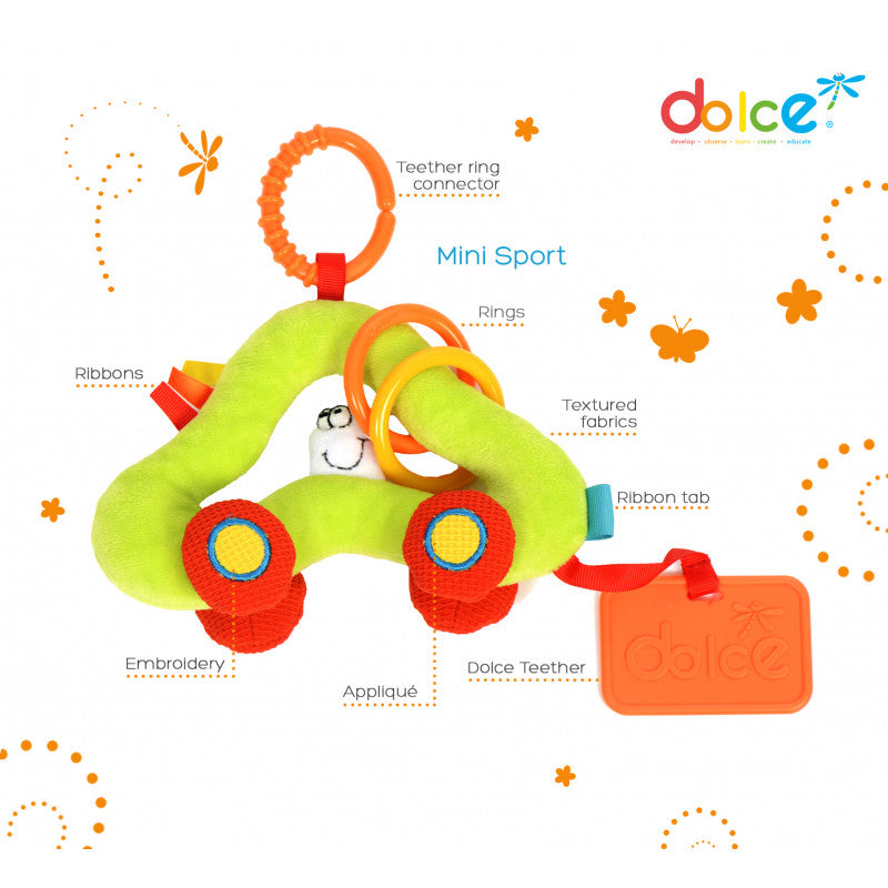 Mini Sport, Masinuta senzoriala pentru bebelusi, cu inel de dentitie, Dolce [ps:6a9ed6b8-fafe-4477-87ac-ba7a0d6c7227]