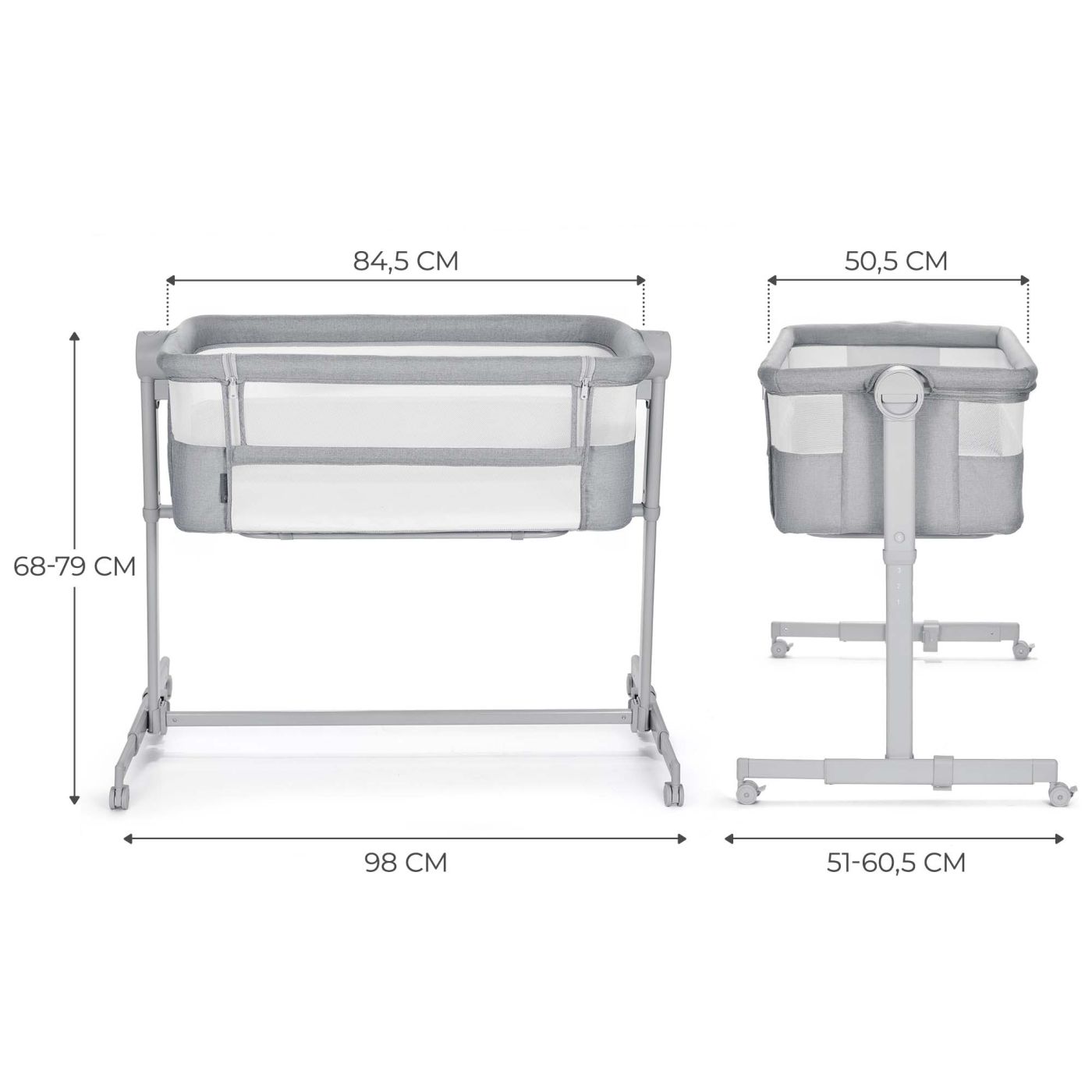 PATUT CO-SLEEPER KINDERKRAFT NESTE UP, FULL LIGHT GREY - Imagine 3 [ps:d0269cb8-ea30-4a99-9e88-dddd7335ce91]