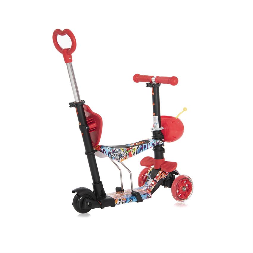 Trotinetă Copii Lorelli Junior Smart Plus, Blue & Green - Red Graffiti (2) [ps:7e871a2a-6914-494d-b3b8-64601e44e6d4]
