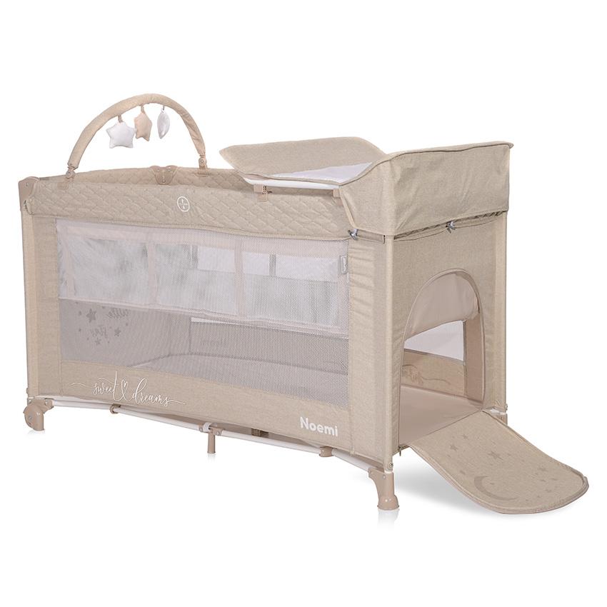 Pătuț Pliabil Lorelli Noemi Plus, 2 Nivele, Mellow Rose Star - bej stelute (2) [ps:53a9b508-86f8-4d9f-abe4-5001dc8539af]