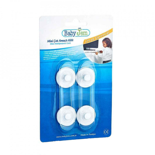 Set 2 mini sigurante universale pentru usi si dulapuri - Alb