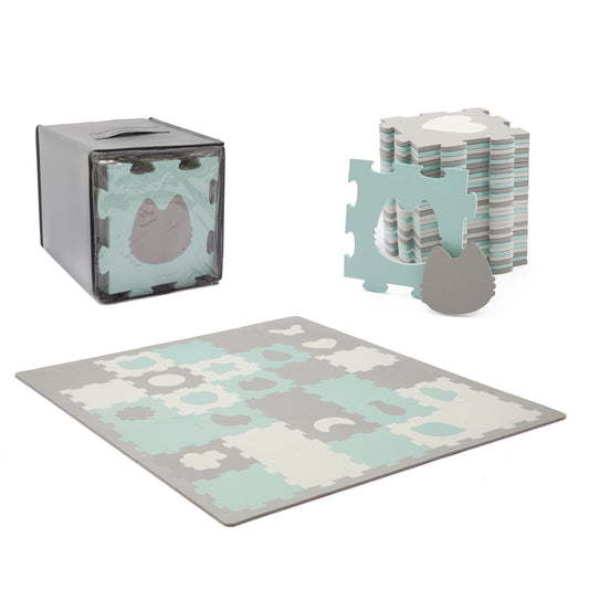 COVORAS DE JOACA KINDERKRAFT LUNO SHAPES, PUZZLE 3D, SPUMA, MINT [ps:7c5d2c0a-9eb3-44af-adb3-485a74705bff]