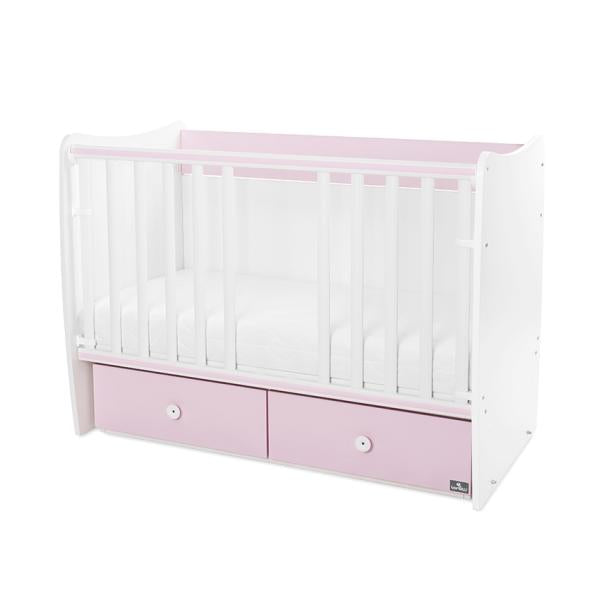 Pătuț Balansoar Transformabil Lorelli Matrix, 60x120 cm - White Orchid Pink (2) [ps:be8f591c-29aa-41e4-bcfa-8b296de7fbbf]