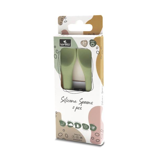 Set 2 Lingurițe Silicon Natural Lorelli, 6 luni+, Fresh - Fresh Green (2) [ps:df92ecd8-cb18-48b1-9abc-196c927ab604]