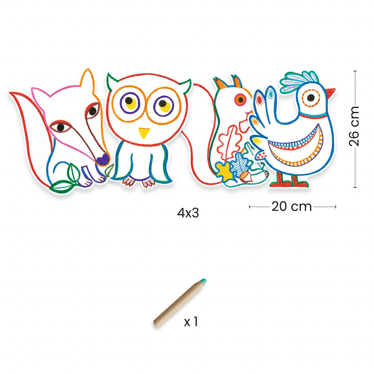 Joc de desenat Prieteni din padure, Djeco - Imagine 3 [ps:472f4427-682e-4848-8c6e-491fb622aaa5]