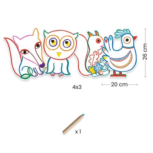 Joc de desenat Prieteni din padure, Djeco - Imagine 3 [ps:472f4427-682e-4848-8c6e-491fb622aaa5]
