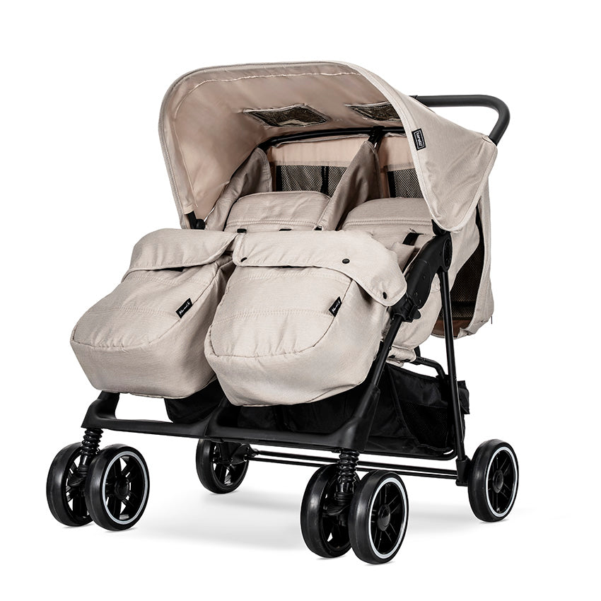 Cărucior Gemeni Lorelli Twin, Cool Grey - Reglabil - Beige (2) [ps:10f31477-8a58-4cac-8da0-373b4cc43e7d]
