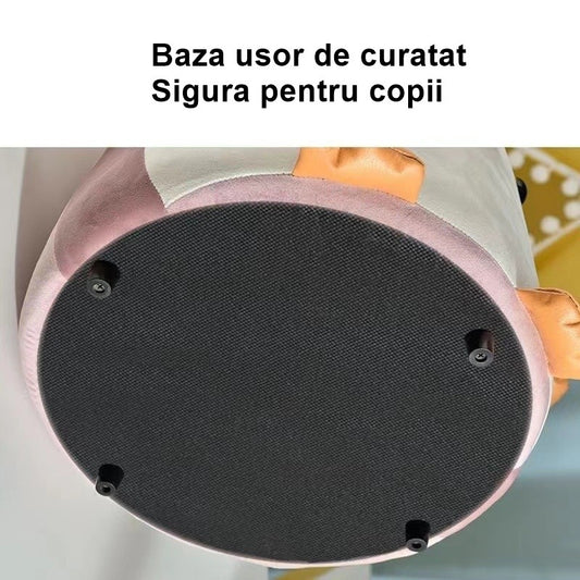 Taburet Copii Flippy Pinguin, Lemn Masiv, Negru - Roz (2) [ps:67ca3694-e2b4-4bf9-b97d-ad775953e01f]