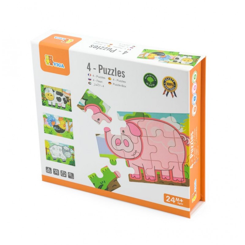Puzzle conectabil 4 in 1 - Jungla, Viga - Imagine 2