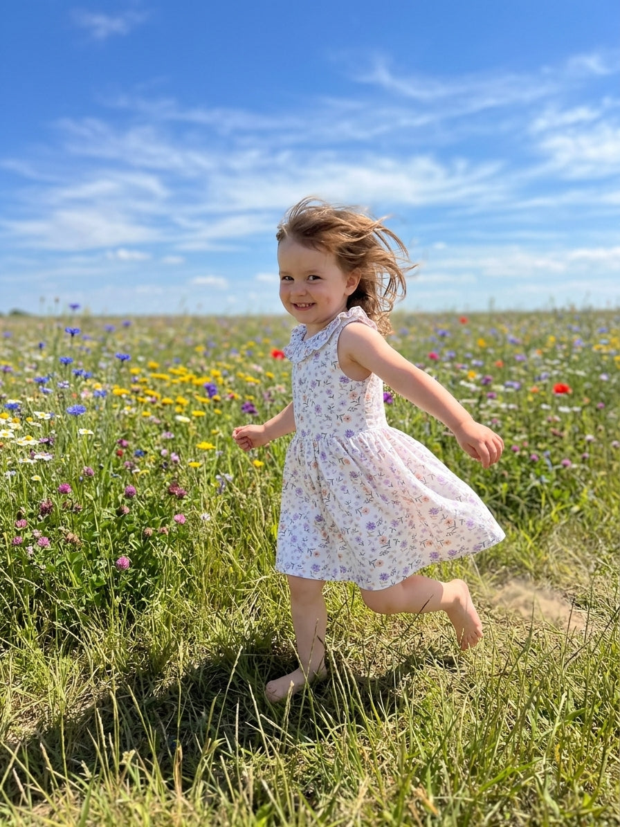 Rochie Fetiță Florală Lila-Portocaliu, 3 Ani | INFANT - 3 ANI (2) [ps:346782e0-519e-467b-9d46-fe915211f584]