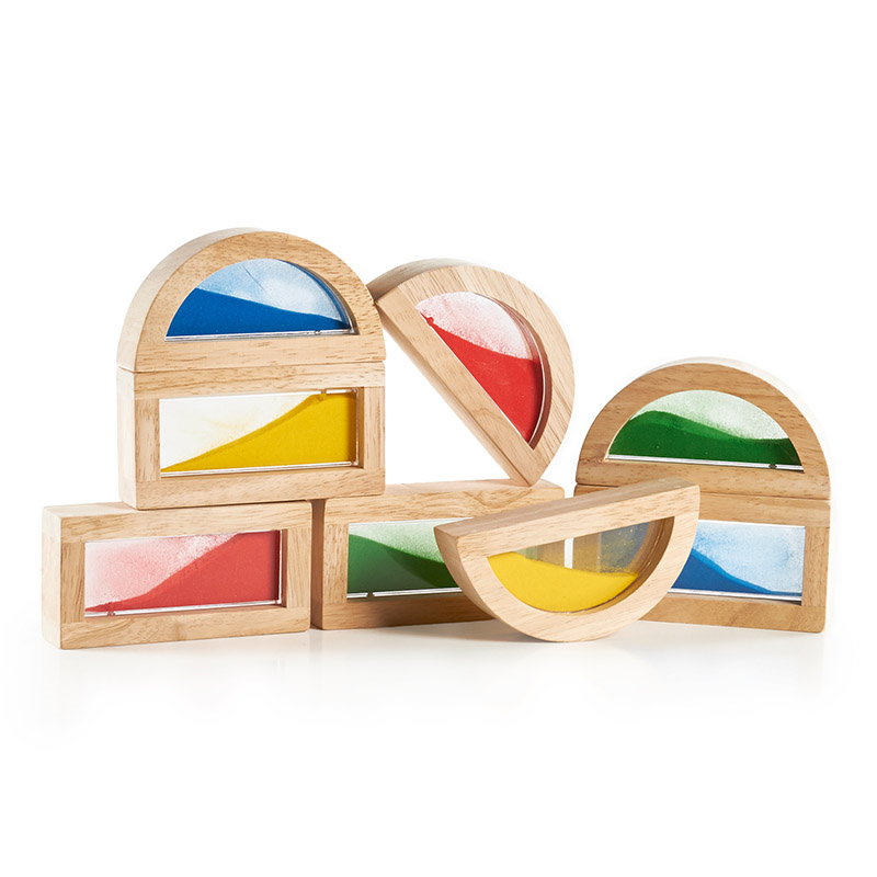 Rainbow Blocks Guidecraft - Blocuri Senzoriale cu Sclipici - Cu Nisip Colorat (2) [ps:649465a1-4cc9-4f25-808c-54b4f2173d8e]