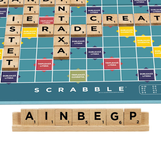 JOC SCRABBLE 2 IN 1 DIN LEMN IN LIMBA ROMANA Mattel - Imagine 2