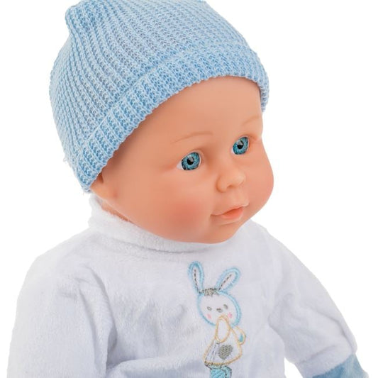 Papusa Bebelus cu Salopeta Bleu si Iepuras 36cm - Jumbo - Default Title (2) [ps:54bb1af7-0778-4d53-9ed2-d0623112e51a]