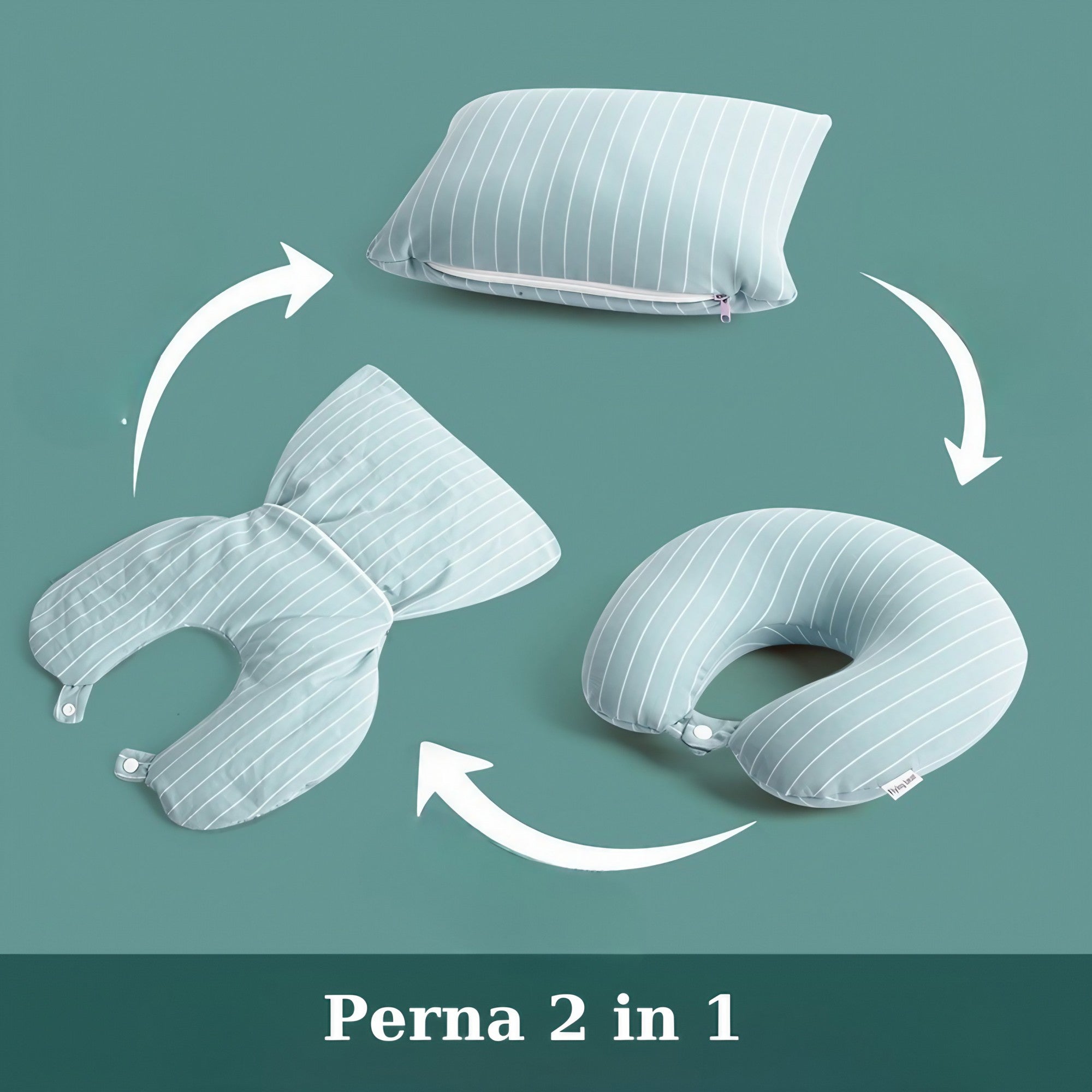 Perna de Călătorie Flippy 2 în 1, Spumă cu Memorie, Roz - Verde (2) [ps:0c6cd6c5-3e7c-4f97-b0d5-a33cfd8c4ed4]