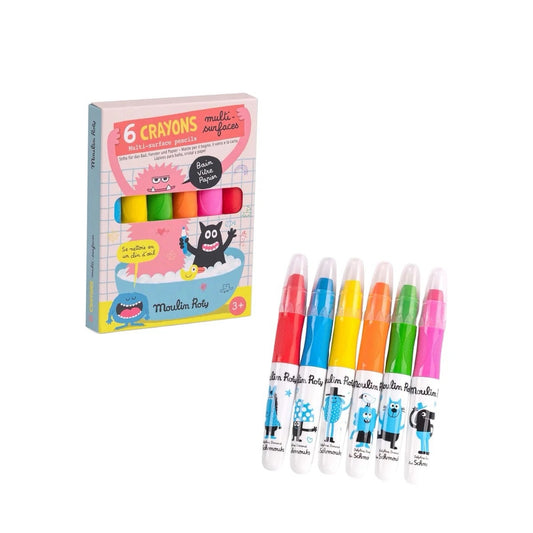 Set 6 creioane multi‑suprafete neon, Moulin Roty - Imagine 3 [ps:f3965e32-211d-4b96-bc2e-204d416f9af9]