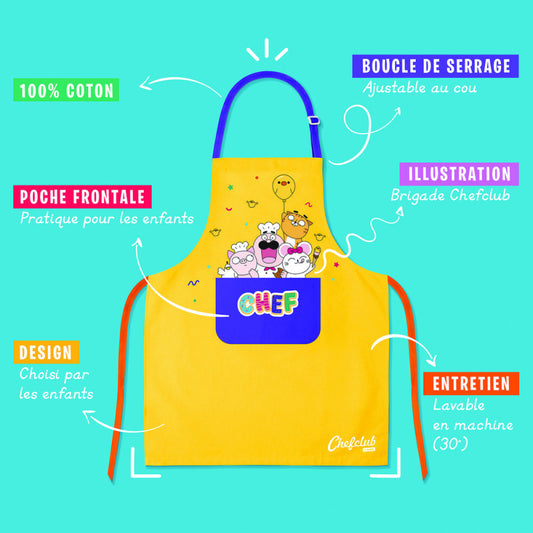 Sort de bucatarie pentru copii galben, Chefclub Kids [ps:7af50351-dca5-4d33-a0cf-43fc7b9f9862]